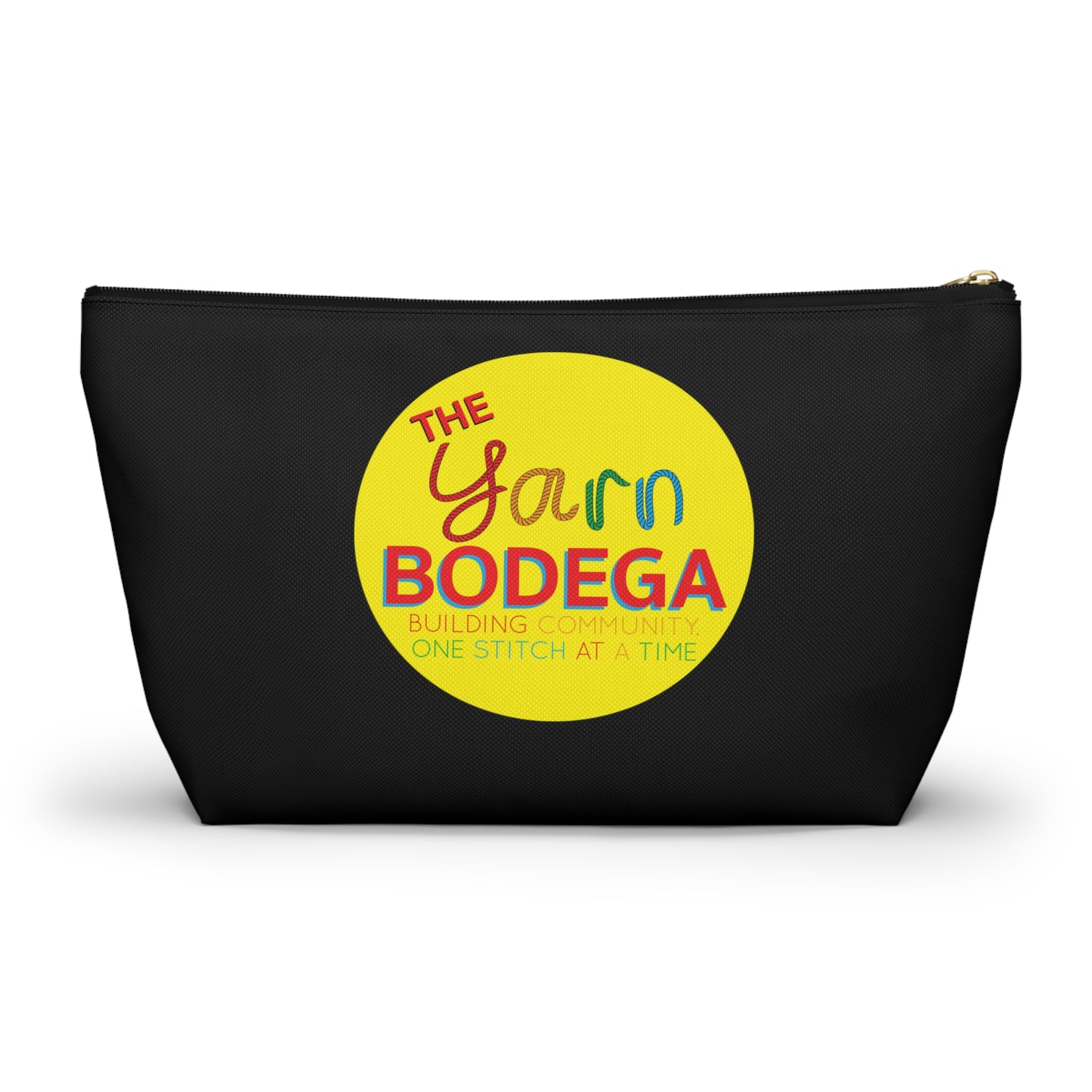 The Yarn Bodega Logo Notion Pouch w T-bottom - Black