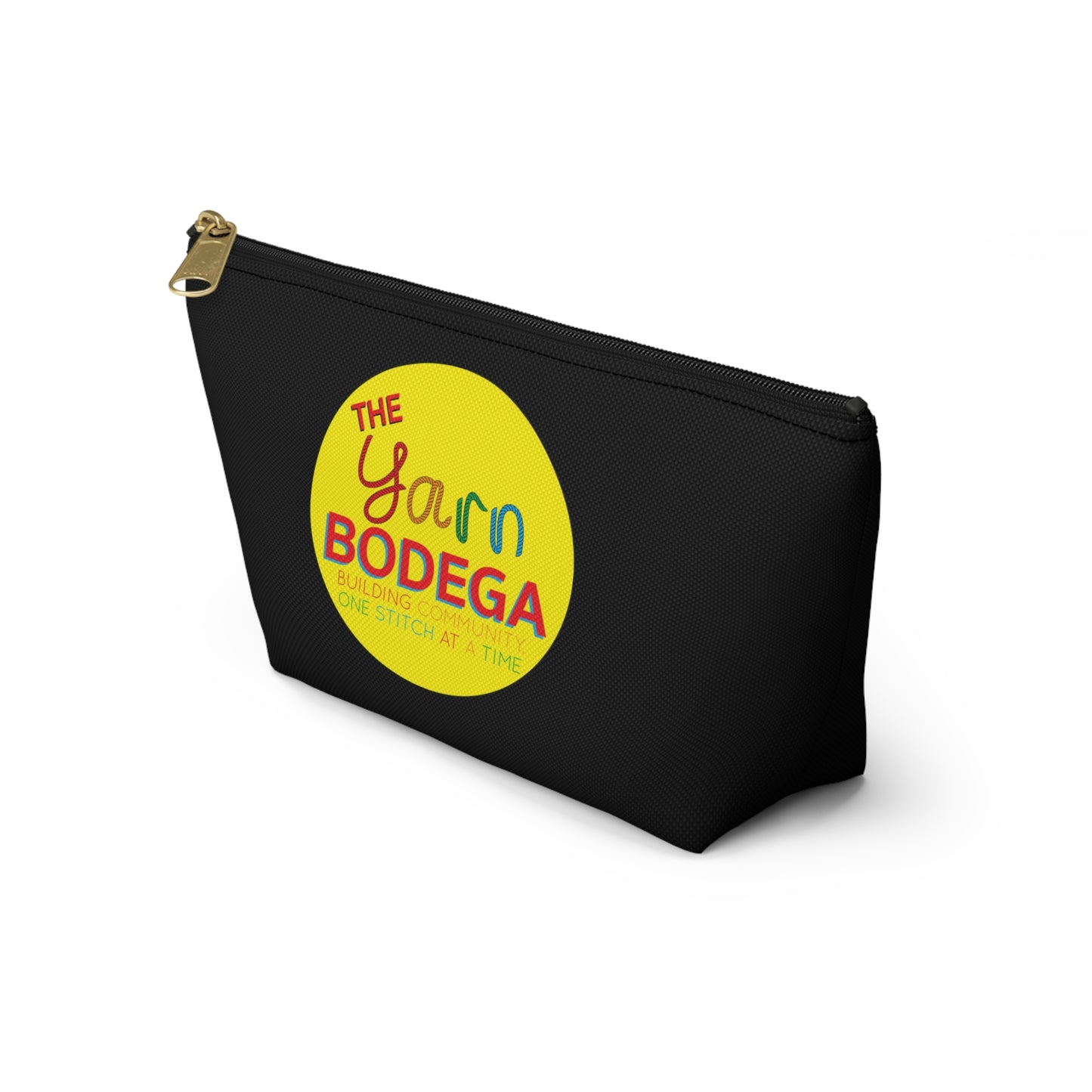 The Yarn Bodega Logo Notion Pouch w T-bottom - Black