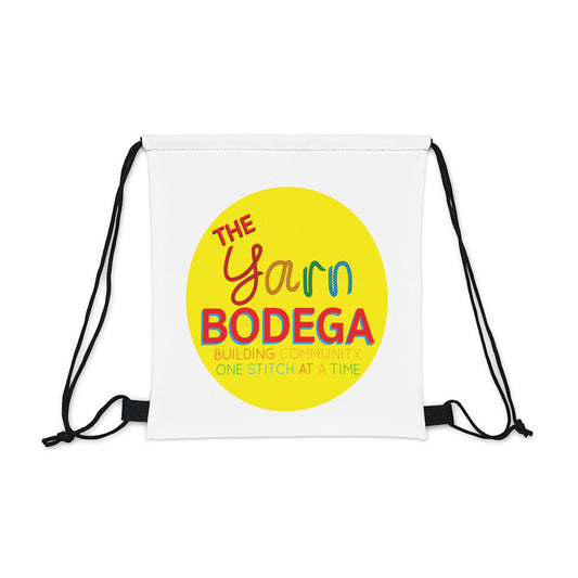 The Yarn Bodega Logo Drawstring Bag - White