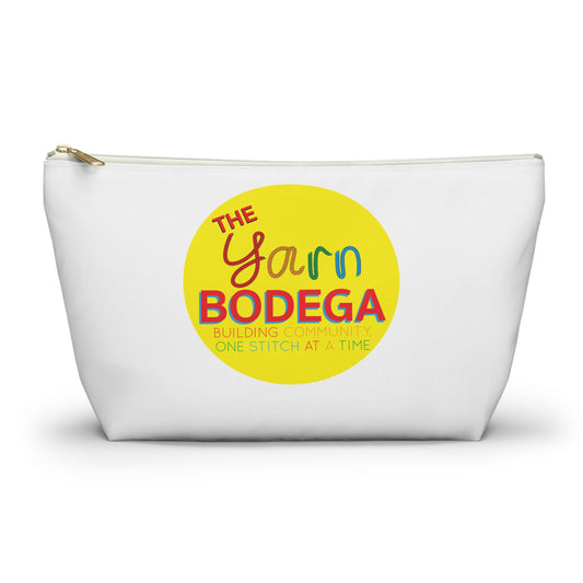 The Yarn Bodega Logo Notion Pouch w T-bottom - White