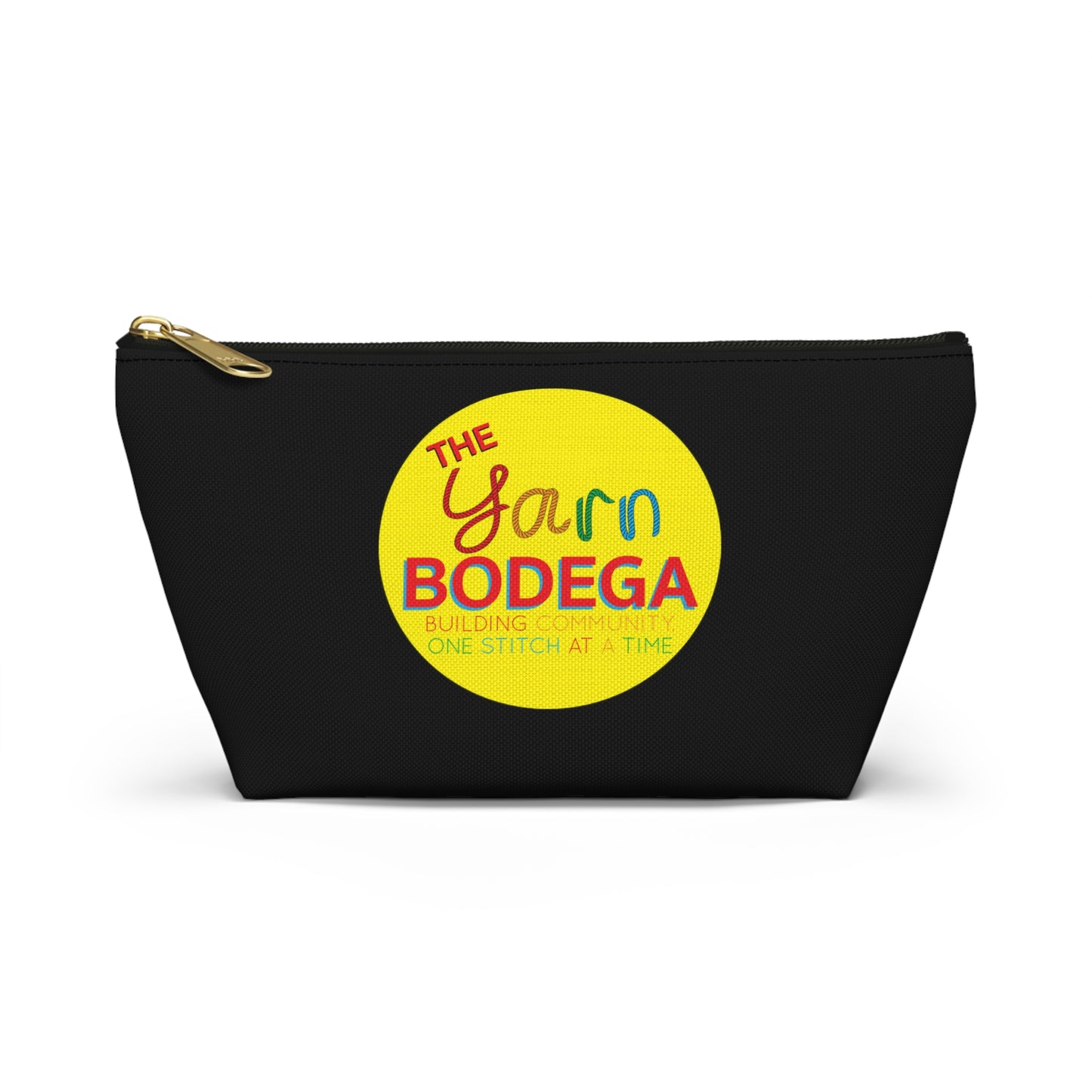 The Yarn Bodega Logo Notion Pouch w T-bottom - Black