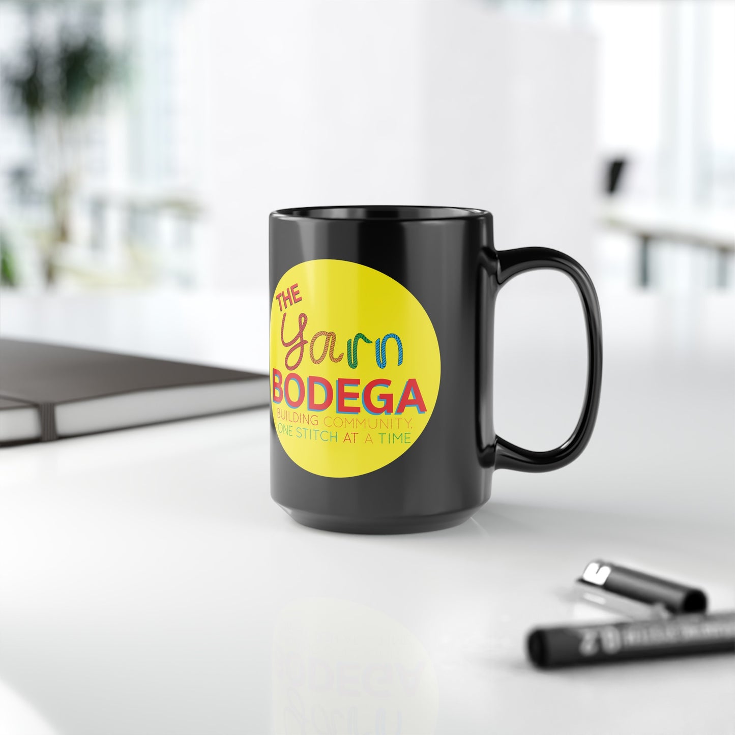 The Yarn Bodega Logo Mug - Black - 15oz