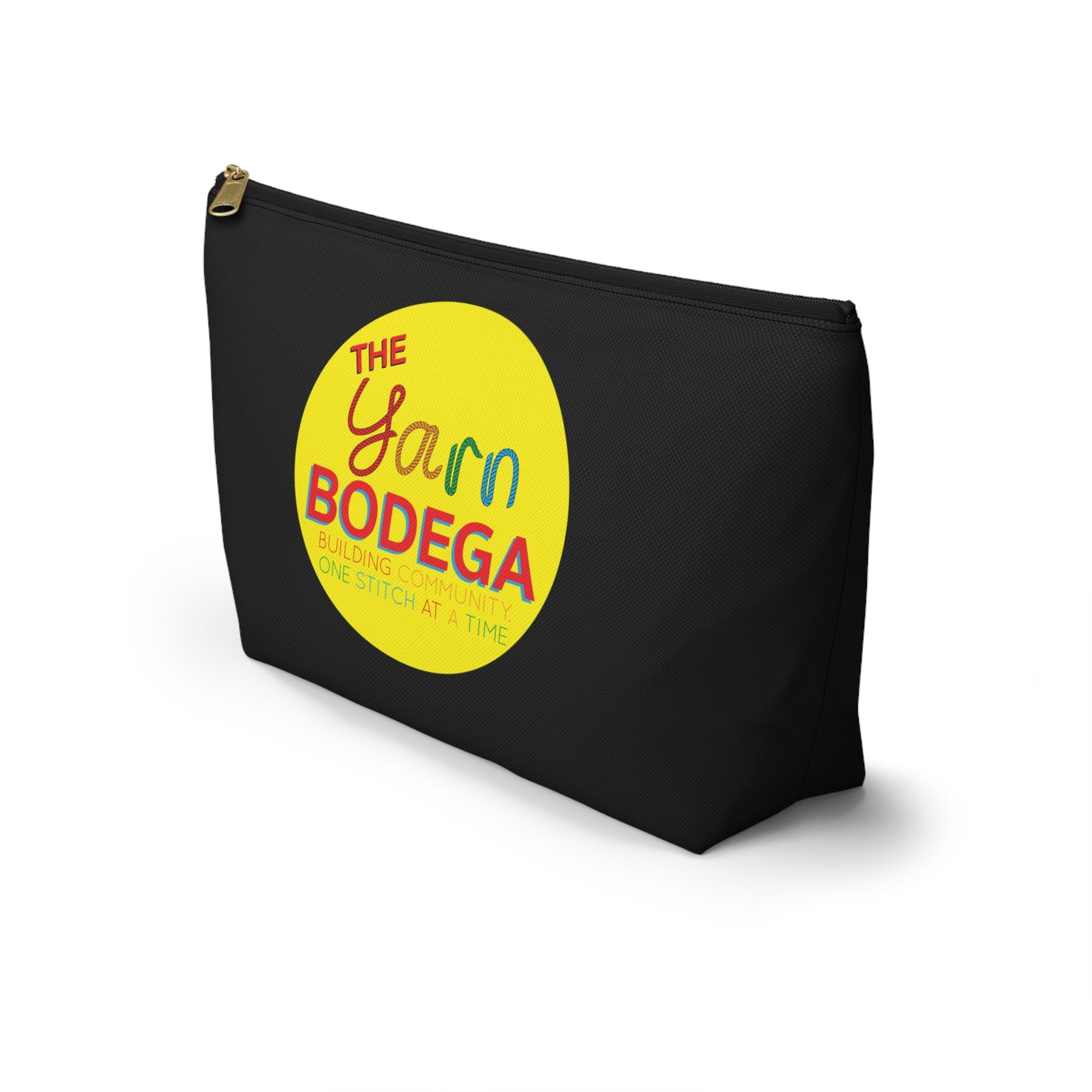 The Yarn Bodega Logo Notion Pouch w T-bottom - Black